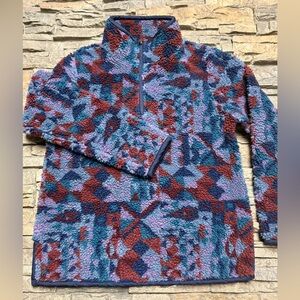 LL Bean Signature Women’s Hi Pile Fleece Pull Over Jacket Sz S 1/4 Zip Outdoors